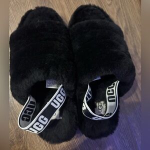 UGG Black Fluff Yeah Slide